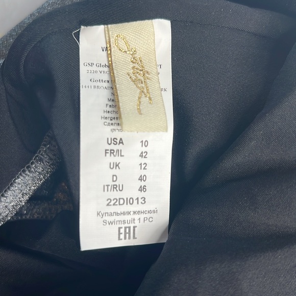 gottex classics  one piece silver shiny bathing suit new size 10 - Picture 7 of 7